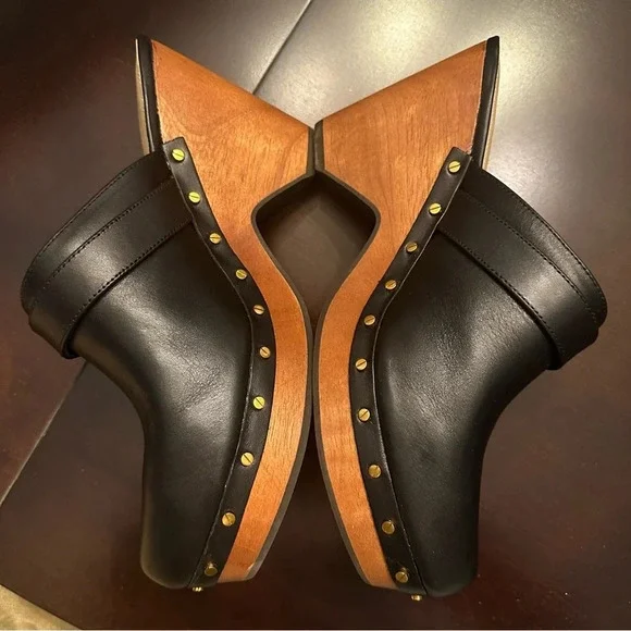 NIB Veronica Beard Hendrix Buckled Clogs Size 9.5 Black - Picture 8 of 13